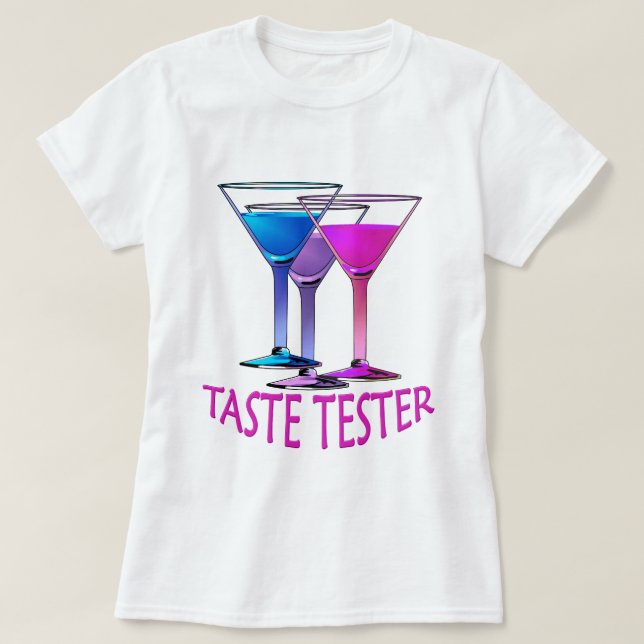 Martini Cocktail Taste Tester Ladys Party T - Shir T-Shirt (Design vorne)