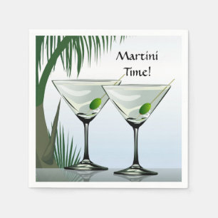Martini Cocktail Tropical Beach Party Serviette