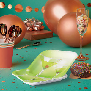Martini-Cocktails Pappteller