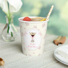 Martini Coquette Bow Brautparty Paper Cups Pappbecher