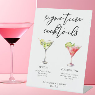 Martini Cosmopolitan Signature Cocktails Menü Sockelschild