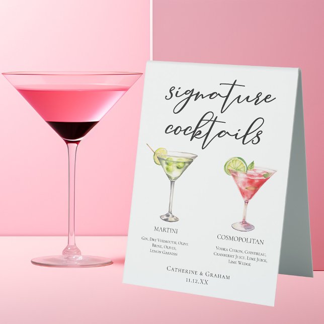 Martini Cosmopolitan Signature Cocktails Menü Tischaufsteller (Von Creator hochgeladen)