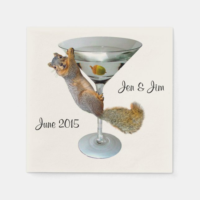 Martini Eichhörnchenpapier Napkins Serviette (Vorderseite)