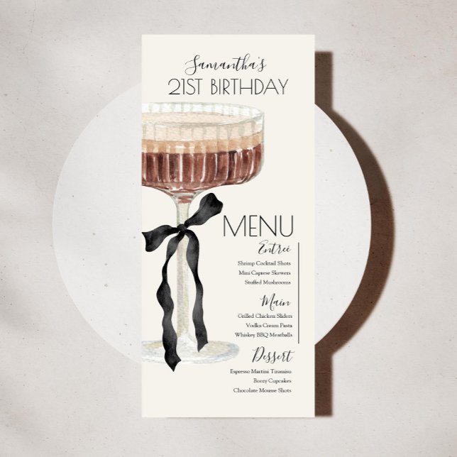 Martini Espresso Birthday "Tini Bit Older" Menu Menükarte (Von Creator hochgeladen)