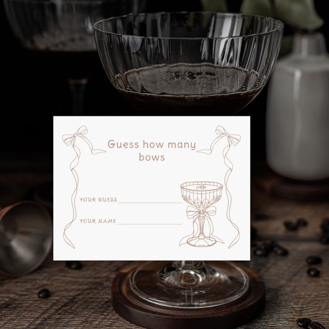 Martini Espresso Wie viele Bows Bridal Spiel Begleitkarte (Von Creator hochgeladen)