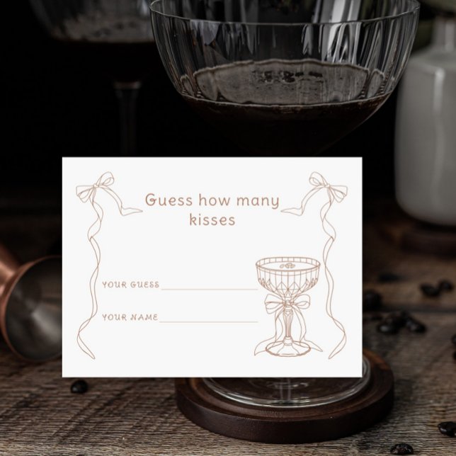 Martini Espresso Wie viele Küsse Bridal Spiel Begleitkarte (Von Creator hochgeladen)