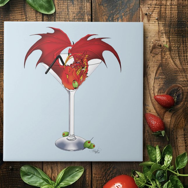 Martini Fantasy Red Dragon Fliese (Von Creator hochgeladen)
