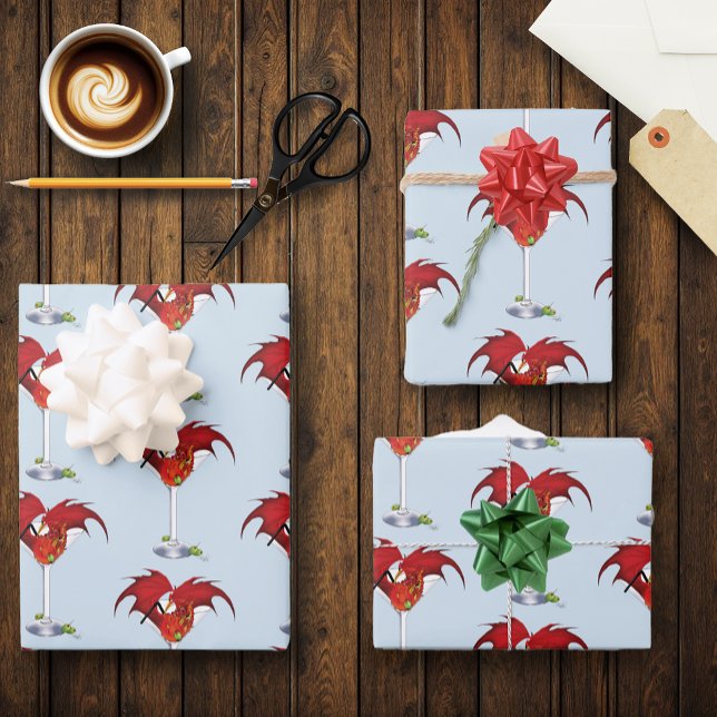 MArtini Fantasy Red Dragon Geschenkpapier Set (Von Creator hochgeladen)