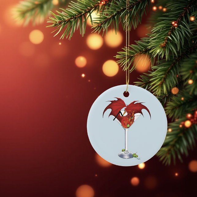 Martini Fantasy Red Dragon Keramik Ornament (Von Creator hochgeladen)