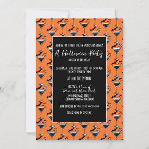 Martini Fledermäuse Halloween-Party Einladung