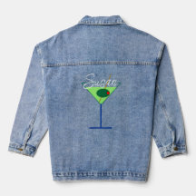 Martini Girl Cocktail Custom Denim Jacket