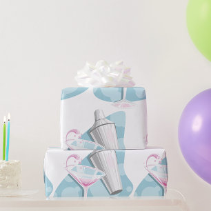 Martini-Glas und Shaker Geschenkpapier