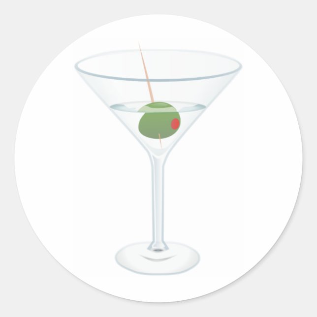 Martini-Glasbild Runder Aufkleber (Vorderseite)
