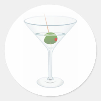 Martini-Glasbild Runder Aufkleber