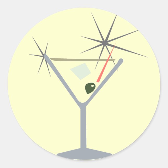 Martini-Glaskleber Runder Aufkleber (Vorderseite)