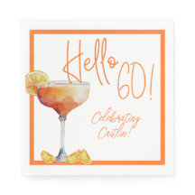 Martini Glass 60. Geburtstagspapier Napkin