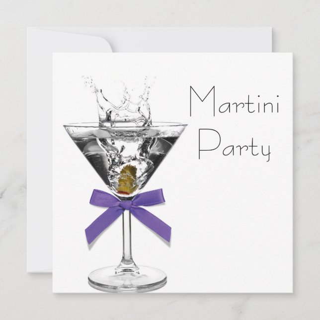 Martini Glass Lila Martini Party Einladungen (Vorderseite)