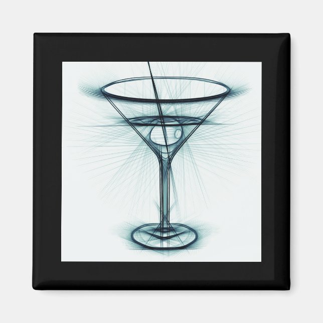 Martini Glass Sketch Magnet (Vorne)