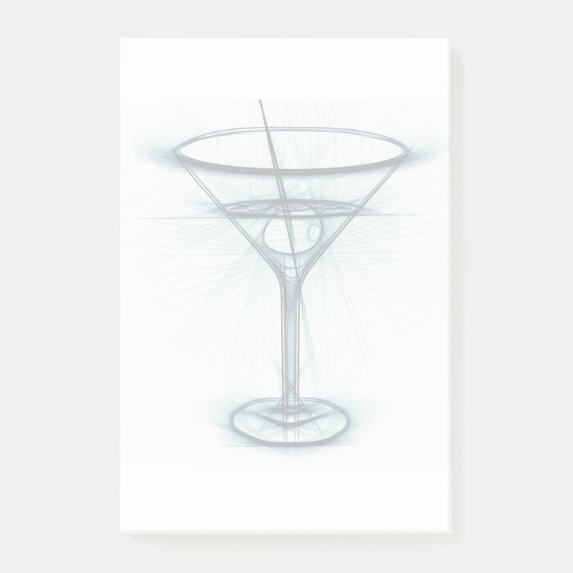 Martini Glass Sketch Post-it Klebezettel (Vorderseite)