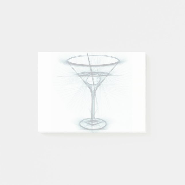 Martini Glass Sketch Post-it Klebezettel (Vorderseite)