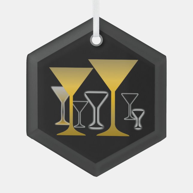 Martini Glasses Design Ornament (Vorderseite)