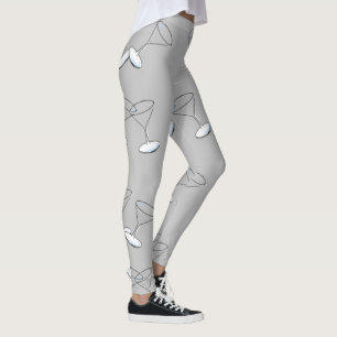 Martini Glasses Gray Leggings