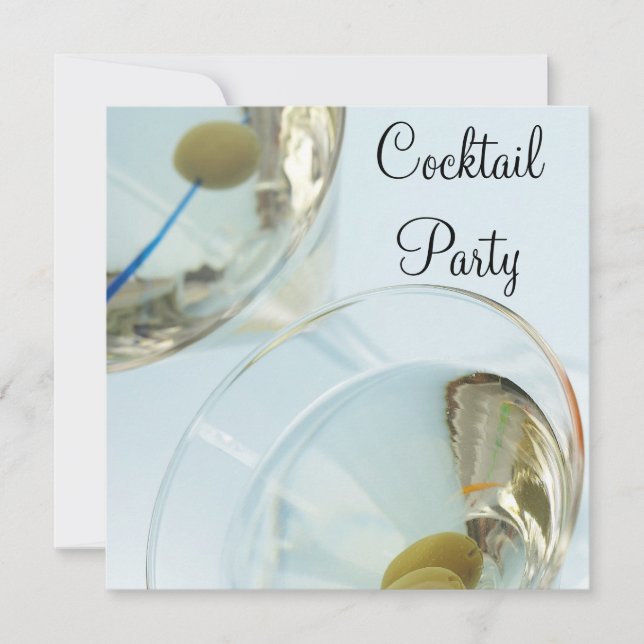 Martini Glasses Martini Cocktail Party Einladung (Vorderseite)