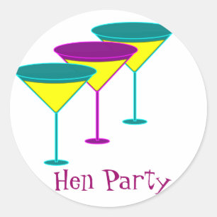 Martini Glasses Runder Aufkleber