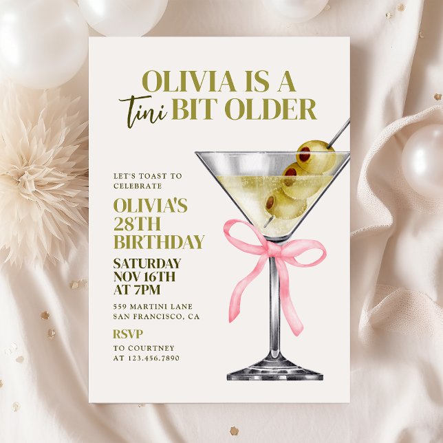 Martini Invitation À Thème Anniversaire, Un Tini U (Créateur téléchargé)