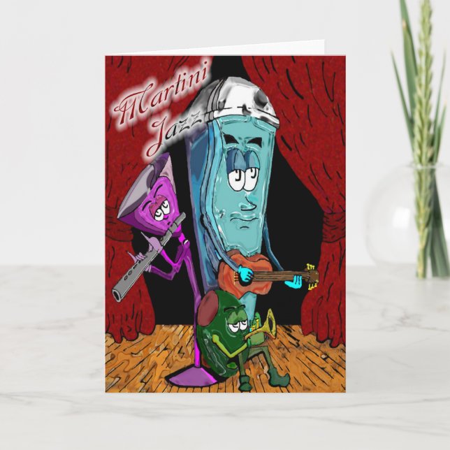 Martini-Jazz-Gruß-Karten Karte (Vorderseite)
