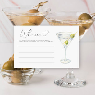 Martini-Junggesellinnenabschied Wer bin ich Spiel Briefpapier
