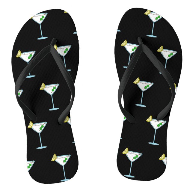 Martini Liebhaber Cocktail Glass Barkeeper Alkohol Flip Flops (Fußbett)
