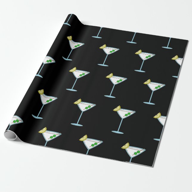 Martini Liebhaber Cocktail Glass Barkeeper Alkohol Geschenkpapier (Ungerollt)