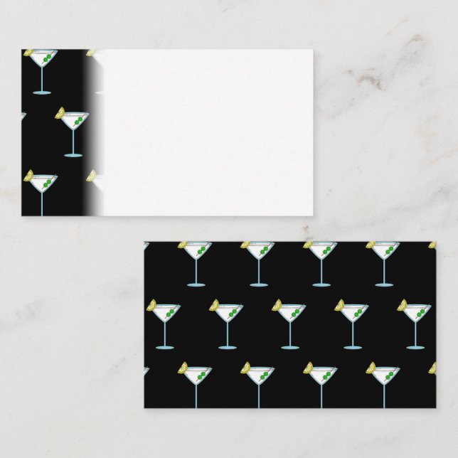 Martini liebt Cocktail Glass Barkeeper Alkohol Platzkarte (Vorne/Hinten)
