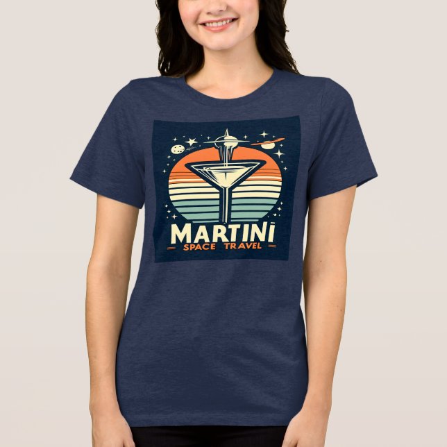 Martini-Logos für Raumfahrten Tri-Blend Shirt (Vorderseite)