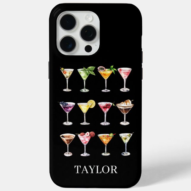 Martini Madness Monogrammed Case-Mate iPhone Hülle (Rückseite)