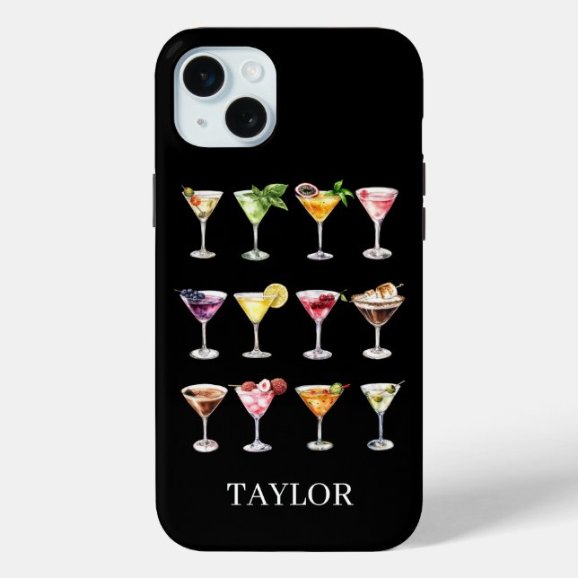 Martini Madness Monogrammed Case-Mate iPhone Hülle (Rückseite)