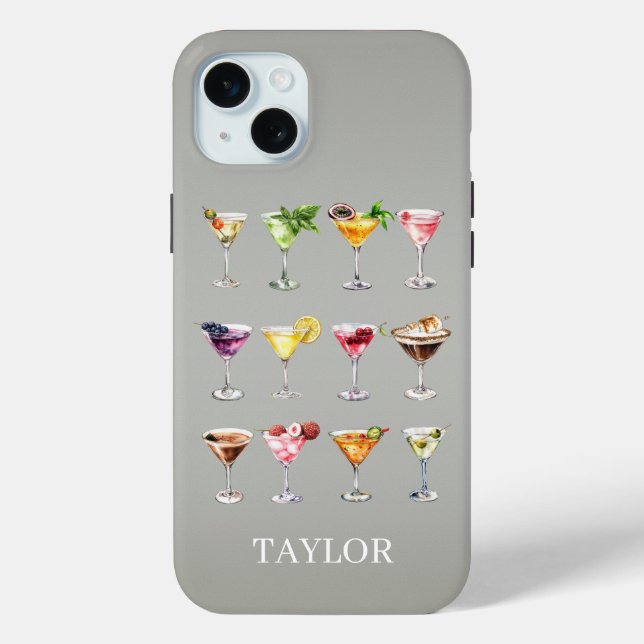 Martini Madness Monogrammed Case-Mate iPhone Hülle (Rückseite)