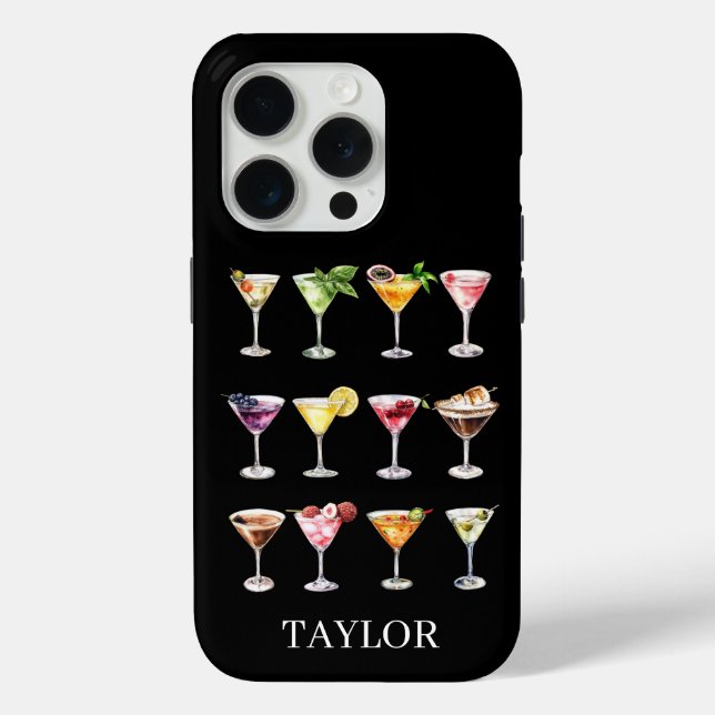 Martini Madness Monogrammed Case-Mate iPhone Hülle (Rückseite)
