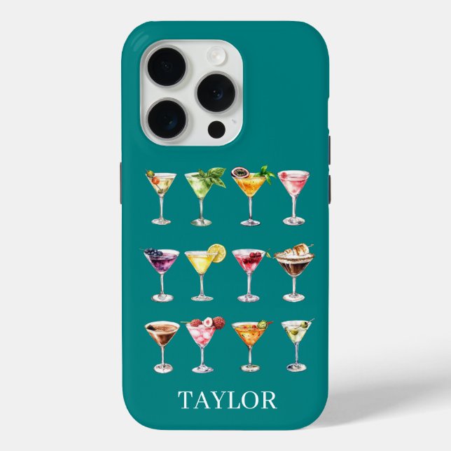 Martini Madness Monogrammed Case-Mate iPhone Hülle (Rückseite)