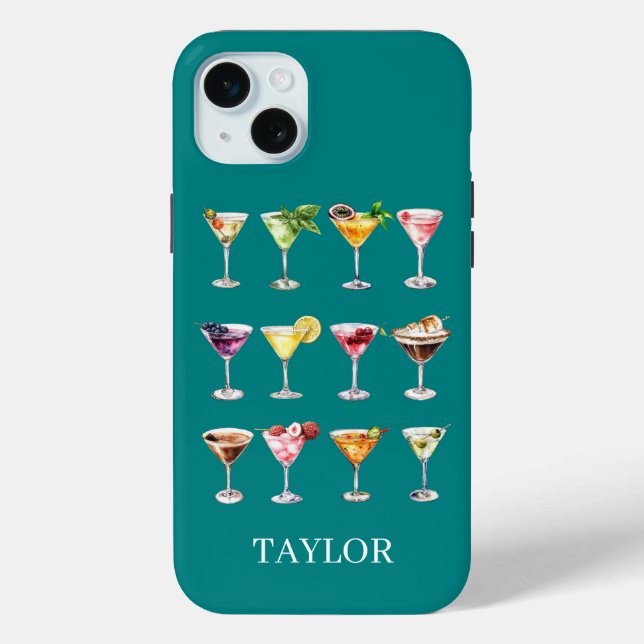 Martini Madness Monogrammed Case-Mate iPhone Hülle (Rückseite)