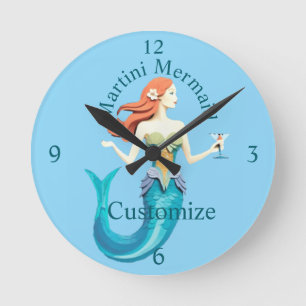 Martini Meerjungfrau Thunder_Cove Runde Wanduhr