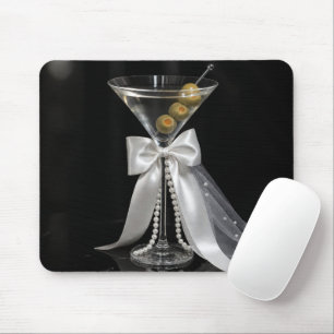 Martini mit Brautschleier und Perlen Mousepad