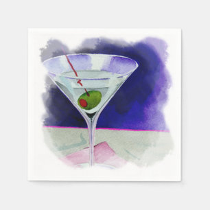 Martini mit Olive Serviette