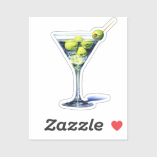 Martini mit Oliven Aufkleber