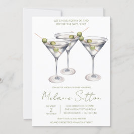 Martini mit Oliven, Cocktail Drink, Brautparty Einladung