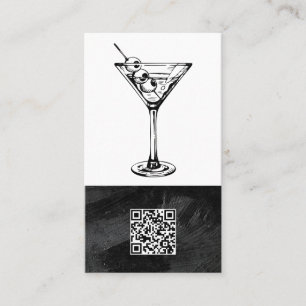 Martini mit Oliven Cocktail Visitenkarte