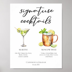 Martini Moscow Mule Signature-Cocktails-Menü Poster