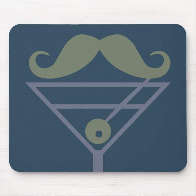 Martini Mustache Custom Mousepad (Vorne)