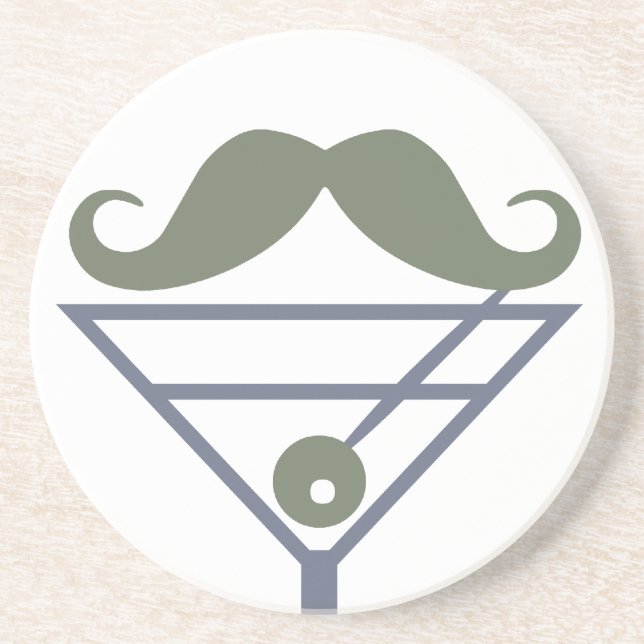 Martini Mustache Custom Untersetzer (Vorne)